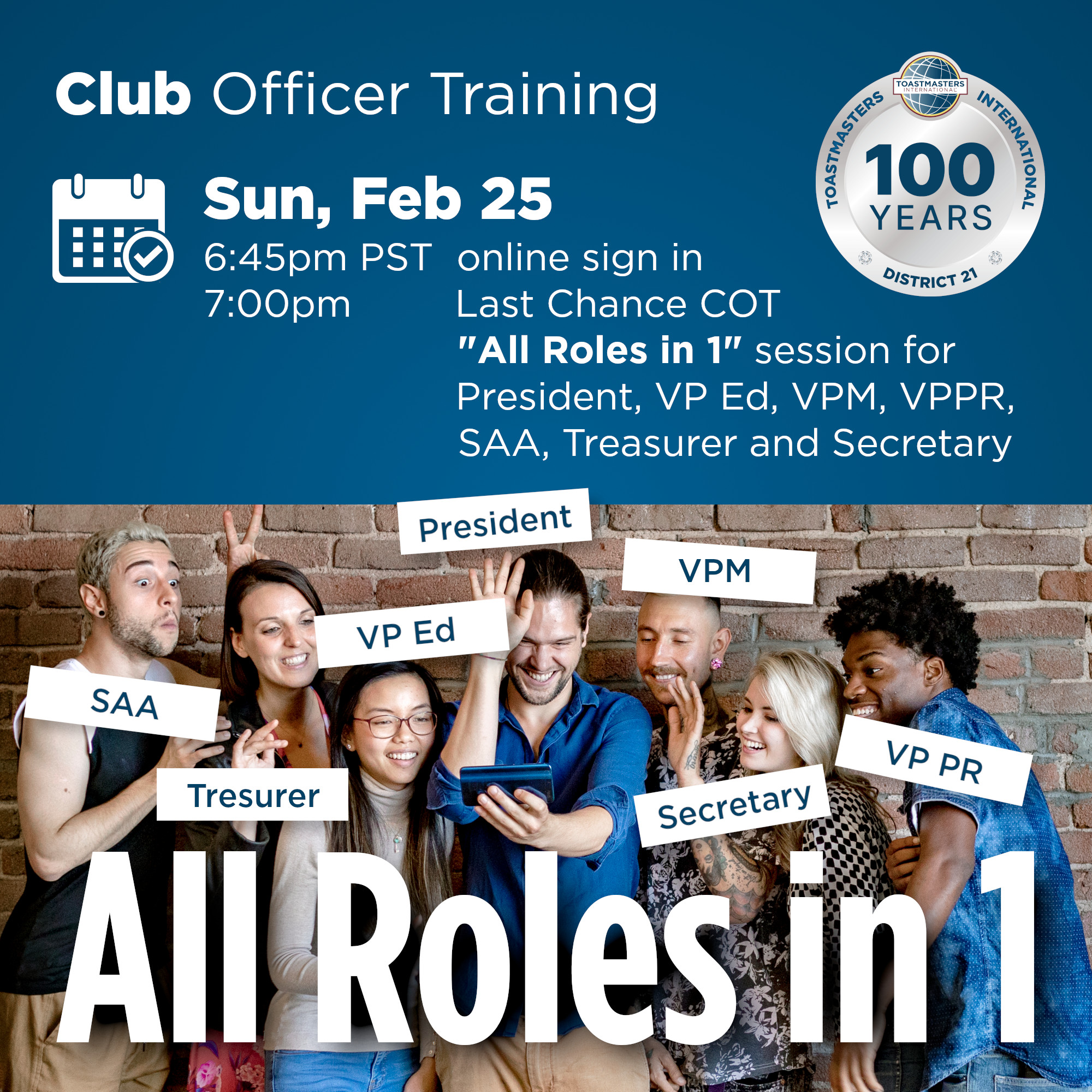 Club Officer Training: "All Roles in 1"